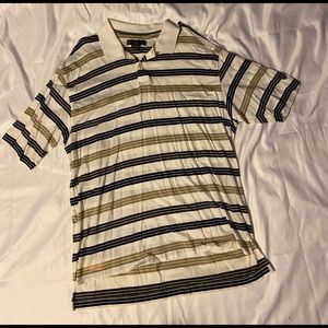 Men’s Nike Black and Cream Striped Golf Polo Size 2XL